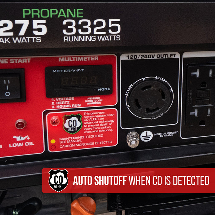 DuroStar DS4500DX 4,500W/3,500W 210cc Electric Start Dual Fuel Portable Generator w/ CO Alert