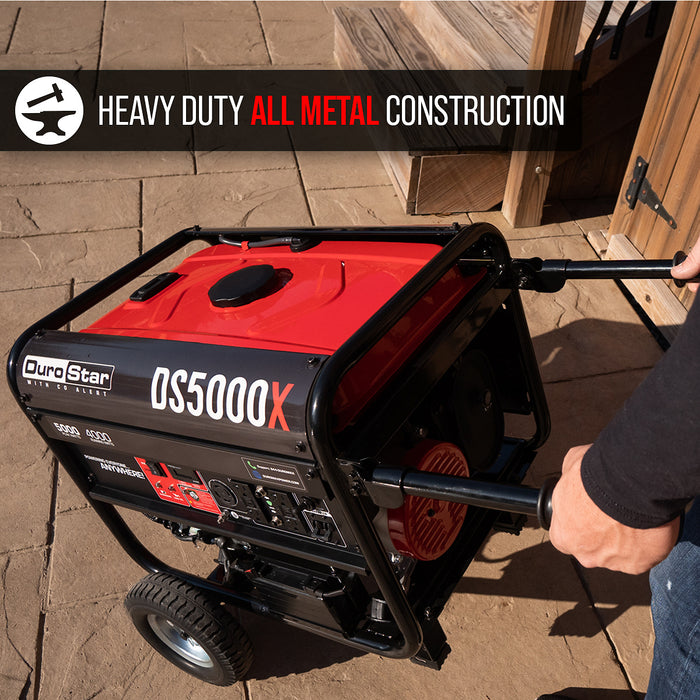 DuroStar DS5000X 5,000W/4,000W 224cc Electric Start Portable Generator w/ CO Alert