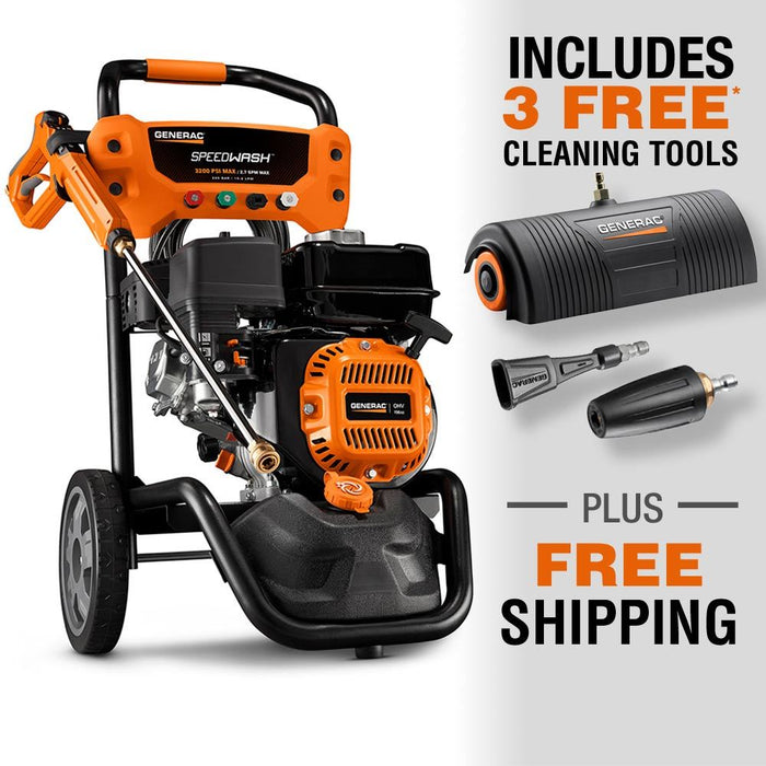 Generac G0089020 3200 PSI Pressure Washer SPEEDWASH w/ 3 Cleaning Tools