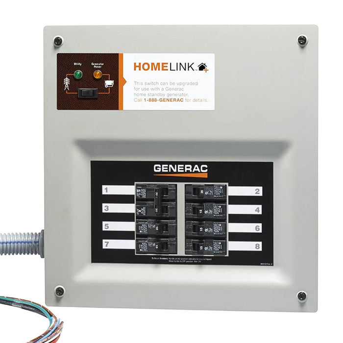 Generac 6853 30-Amp 6 - 8-Circuit HomeLink Indoor Manual Transfer Switch Kit
