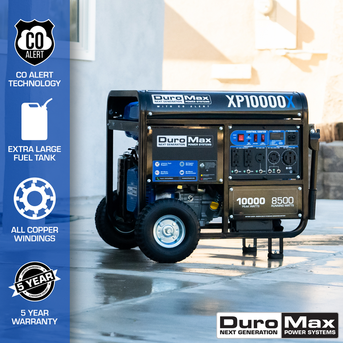 DuroMax XP10000X 10,000 Watt Gasoline Portable Generator w/ CO Alert