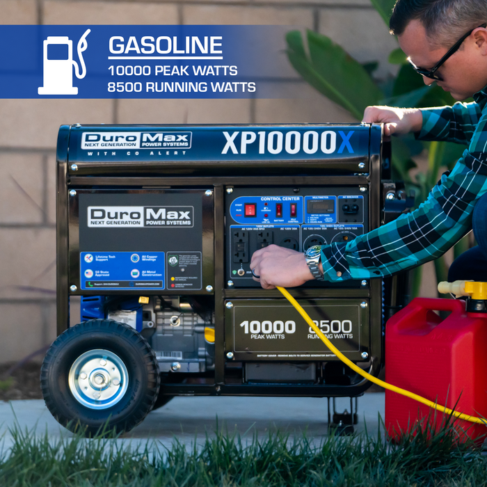 DuroMax XP10000X 10,000 Watt Gasoline Portable Generator w/ CO Alert