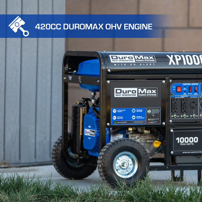 DuroMax XP10000X 10,000 Watt Gasoline Portable Generator w/ CO Alert
