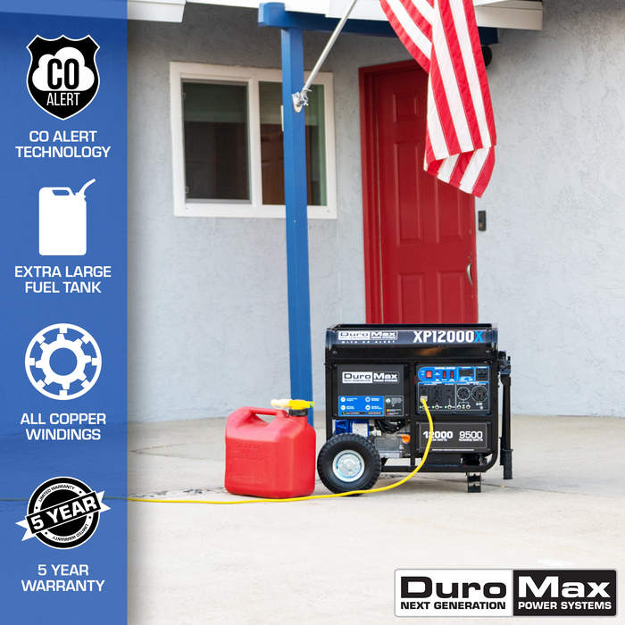 DuroMax XP12000X 12,000 Watt Gasoline Portable Generator w/ CO Alert