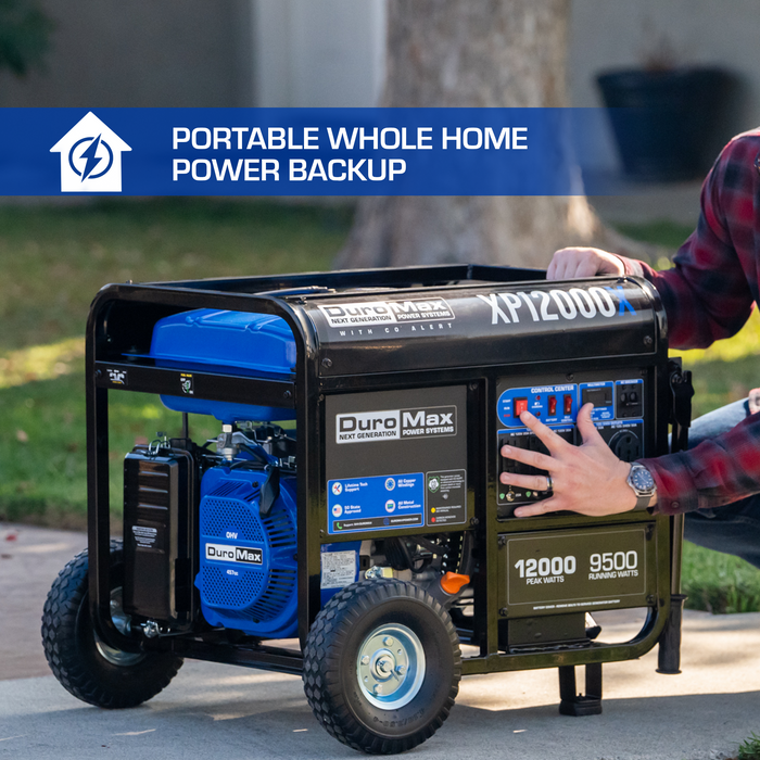 DuroMax XP12000X 12,000 Watt Gasoline Portable Generator w/ CO Alert