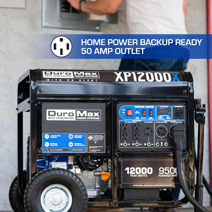 DuroMax XP12000X 12,000 Watt Gasoline Portable Generator w/ CO Alert