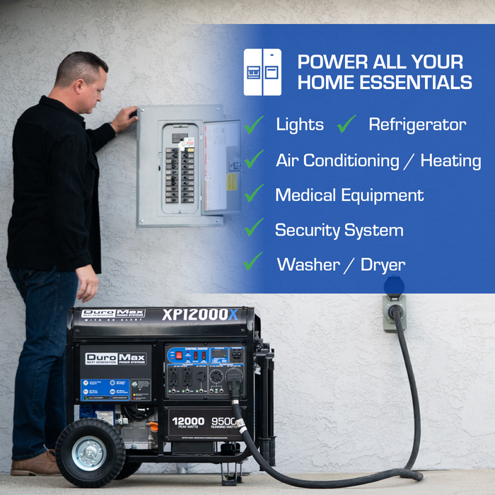 DuroMax XP12000X 12,000 Watt Gasoline Portable Generator w/ CO Alert