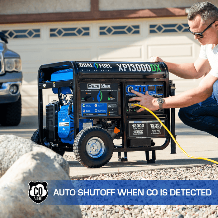 DuroMax XP13000DX 13,000 Watt Dual Fuel Gas Propane Portable Generator w/ CO Alert