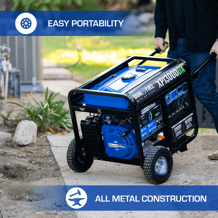 DuroMax XP13000DX 13,000 Watt Dual Fuel Gas Propane Portable Generator w/ CO Alert