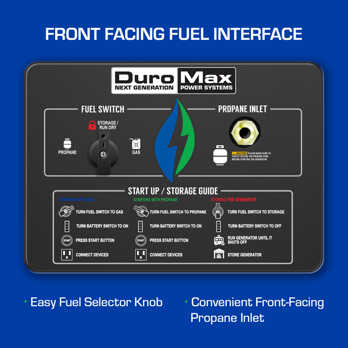 DuroMax XP13000EH 13,000 Watt Portable Dual Fuel Gas Propane Generator