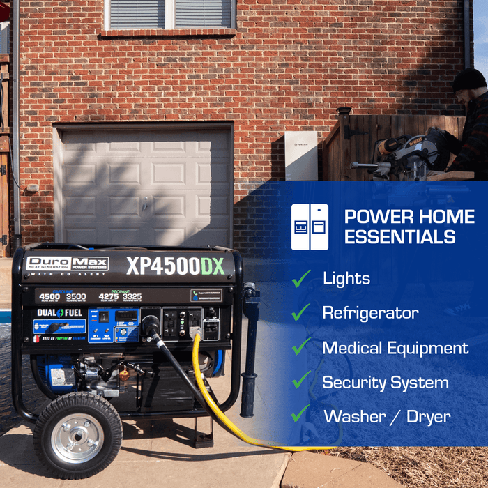 DuroMax XP4500DX 4,500 Watt Dual Fuel Gas Propane Portable Generator w/ CO Alert