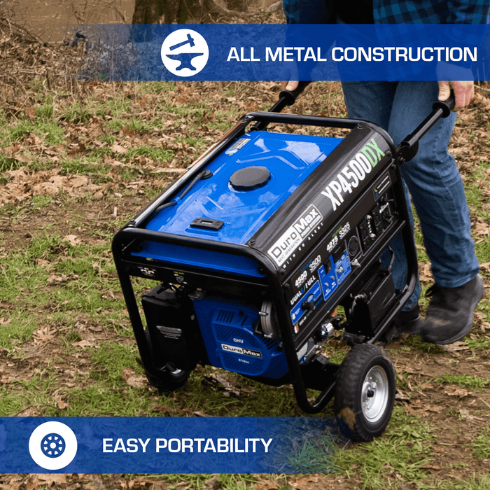 DuroMax XP4500DX 4,500 Watt Dual Fuel Gas Propane Portable Generator w/ CO Alert