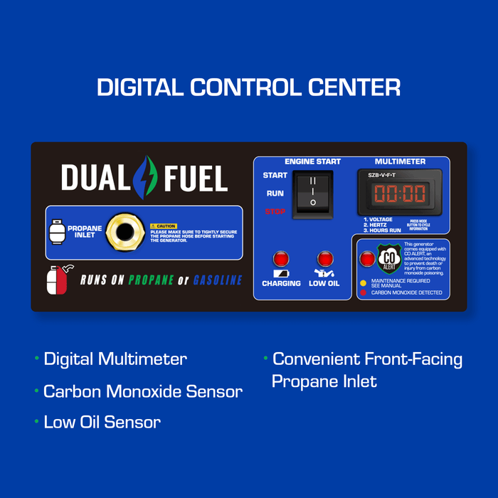 DuroMax XP4500DX 4,500 Watt Dual Fuel Gas Propane Portable Generator w/ CO Alert