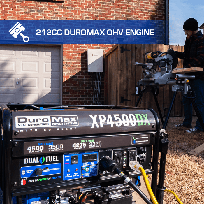 DuroMax XP4500DX 4,500 Watt Dual Fuel Gas Propane Portable Generator w/ CO Alert