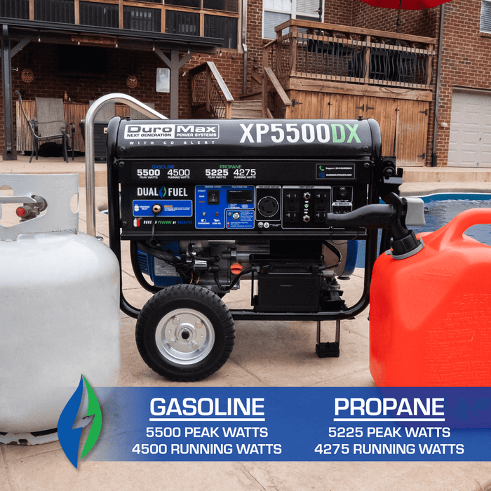 DuroMax XP5500DX 5,500 Watt Dual Fuel Gas Propane Portable Generator w/ CO Alert