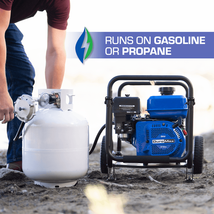 DuroMax XP652WX 158 GPM 2" Dual Fuel Engine Portable Water Pump