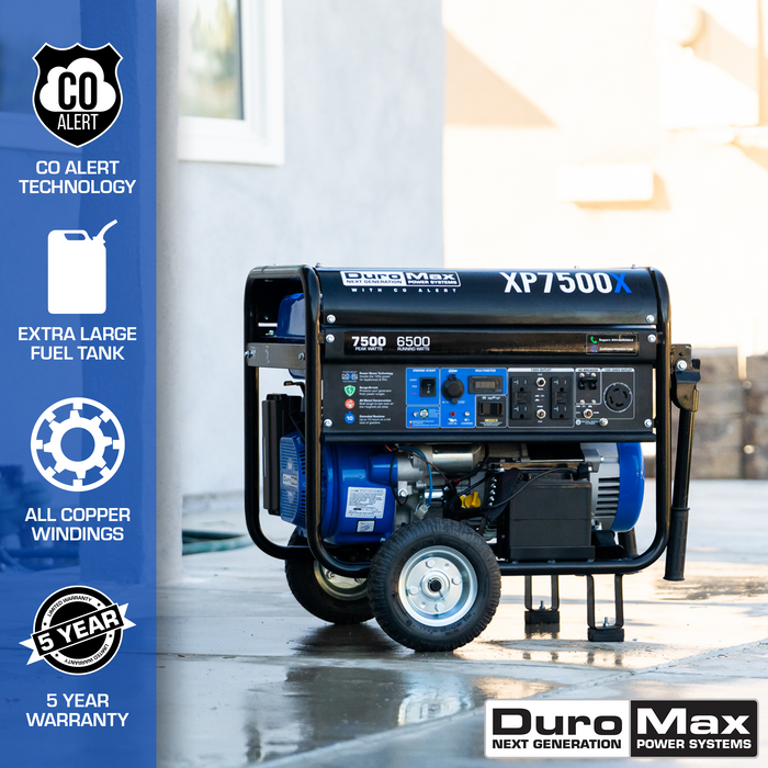 DuroMax XP7500X 7,500 Watt Gasoline Portable Generator w/ CO Alert