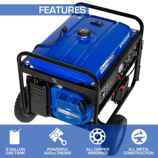 DuroMax XP8500E 8,500 Watt Portable Gas Powered Generator