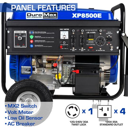DuroMax XP8500E 8,500 Watt Portable Gas Powered Generator